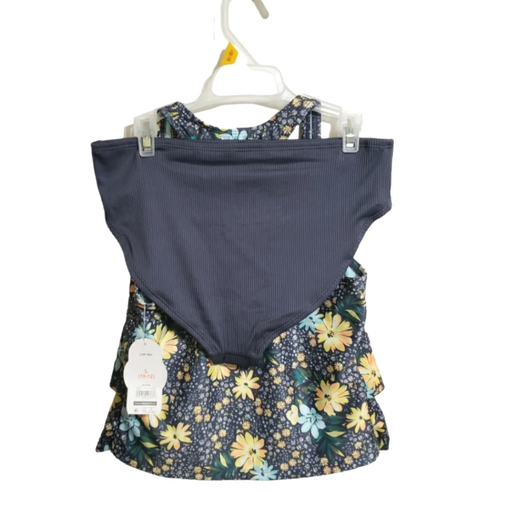 NWT Wonder Nation 2-Pc Tankini Swimsuit with Removable Pads Girl's Size 10-12